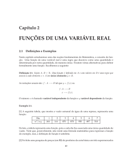 fun&ccedil;&otilde;es de uma vari&aacute;vel real - Instituto de Matem&aacute;tica e Estat&iacute;stica