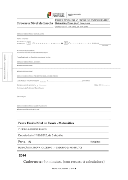 Caderno 2: 60 minutos. (sem recurso à calculadora)