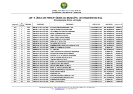 lista única de precatórios do município de cruzeiro do sul