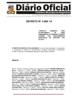 DECRETO N&ordm;. 4.085 /14 - Prefeitura de Alagoinhas