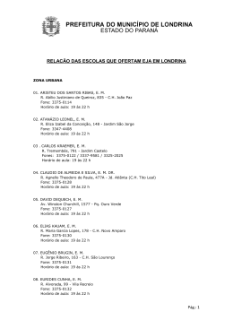 Relação de Escolas que ofertam EJA (Educação de