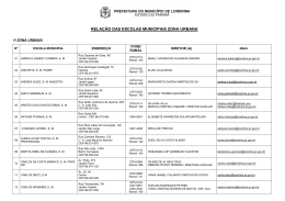 Relação das Escolas da Zona Urbana