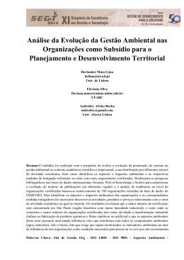 An&aacute;lise da Evolu&ccedil;&atilde;o da Gest&atilde;o Ambiental nas