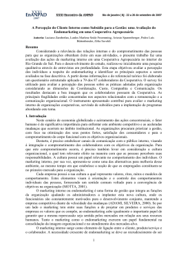 1 A Percep&ccedil;&atilde;o do Cliente Interno como Subs&iacute;dio para a