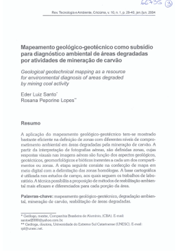Mapeamento geológico-geotécnico como subsídio para diagnóstico