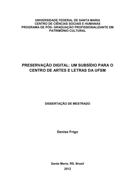 preserva&ccedil;&atilde;o digital: um subs&iacute;dio para o centro de artes e