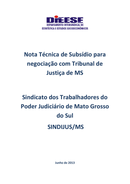 Nota Técnica de Subsídio para negociação com Tribunal de Justiça