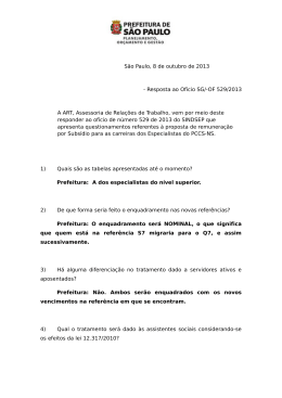 São Paulo, 8 de outubro de 2013 - Resposta ao Ofício SG