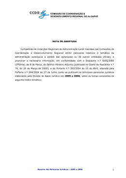 Resumo dos Pareceres Jur&iacute;dicos 2005 e 2006