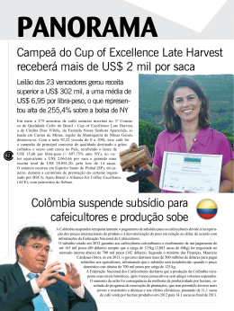 Colômbia suspende subsídio para cafeicultores e produção sobe