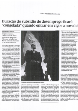 Dura&ccedil;&atilde;o do subs&iacute;dio de desemprego ficar&aacute;
