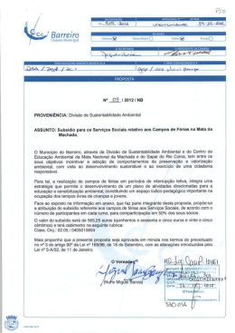 Subsídio para os serviços sociais relativo aos campos de férias na