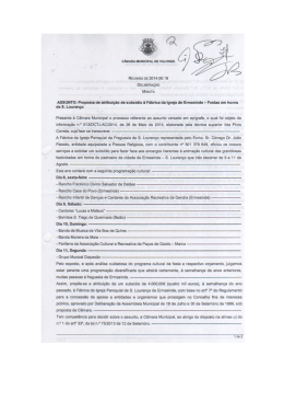 Proposta de atribuição de subsídio à Fábrica da Igreia de Ermesinde â