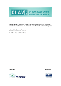 An&aacute;lise da Imagem de Loja e sua Influ&ecirc;ncia na Satisfa&ccedil;&atilde;o e na