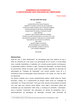AMER&Iacute;NDIA EM APARECIDA: A PARTICIPA&Ccedil;&Atilde;O DOS TE&Oacute;LOGOS