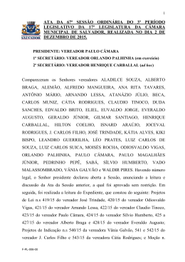 67 &ordf; Sess&atilde;o Ordin&aacute;ria - C&acirc;mara Municipal de Salvador-BA