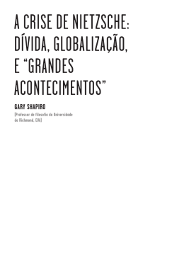d&iacute;vidA, globAlizA&ccedil;&atilde;o, e &ldquo;grANdes AcoNtecimeNtos&rdquo;