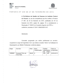 PORTARIA No 239 DE 27 DE FEVEREIRO DE 2014. A Pró