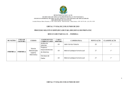 Resultado Parcial 1 - Instituto Federal de Minas Gerais