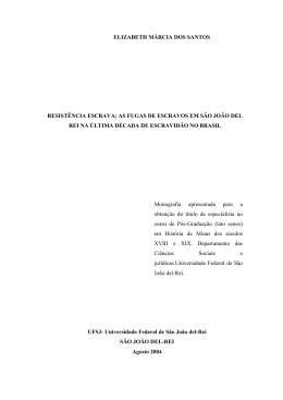 as fugas de escravos em s&atilde;o jo&atilde;o del rei na &uacute;ltima d&eacute;cada