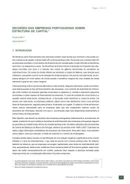 Decisões das empresas portuguesas sobre estrutura de capital