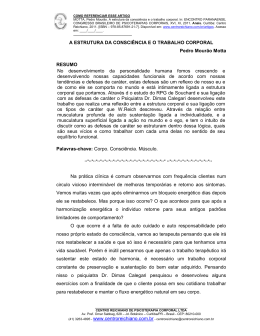 A estrutura da consci&ecirc;ncia e o trabalho corporal