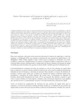 Fatores Determinantes da Estrutura de Capital: aplica&ccedil;&atilde;o a