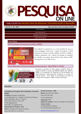 Ano XI, N. 10 - 2015 S&atilde;o Lu&iacute;s (MA), 10 de novembro de 2015