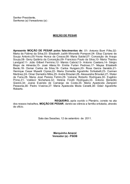 (a) : MO&Ccedil;&Atilde;O DE PESAR Apresento MO&Ccedil;&Atilde;O DE PESAR pelos