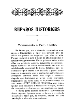 Reparos Históricos - Monumento a Pero COelho