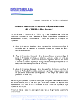 Per&iacute;metros de Protec&ccedil;&atilde;o de Capta&ccedil;&otilde;es de &Aacute;guas Subterr&acirc;neas (DL