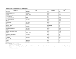 Tabela 5: Padrão organoléptico de potabilidade Parâmetro CAS