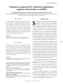 Psiquiatria ocupacional II: s&iacute;ndromes psiqui&aacute;tricas