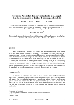 Resist&ecirc;ncia e Durabilidade de Concretos Produzidos com