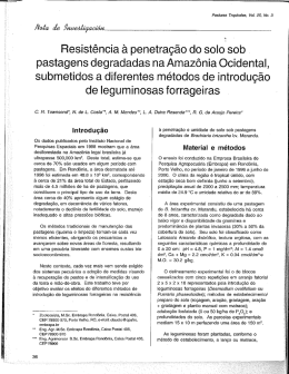 Resistência à. penetração do solo sob pastagens degradadas na