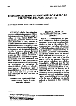 biodisponibilidade de manganês do farelo de arroz para
