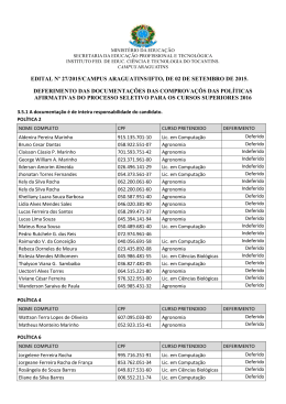 Deferimento das Pol&iacute;ticas Afirmativas