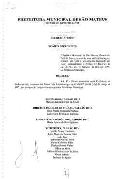 Decreto Nº 043 / 1997 - Prefeitura de São Mateus