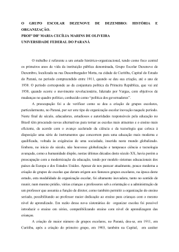 grupo escolar dezenove de dezembro: hist&oacute;ria e organiza&ccedil;&atilde;o.