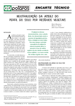 ENCARTE T&Eacute;CNICO - International Plant Nutrition Institute