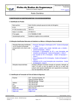 Ficha de Dados de Seguran&ccedil;a