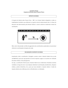 IMPOSTO DE RENDA O Imposto de Renda sobre