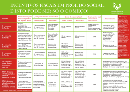 incentivos fiscais em prol do social.