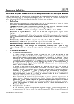 Documento de Pol&iacute;tica Pol&iacute;tica de Suporte e Manuten&ccedil;&atilde;o da IBM
