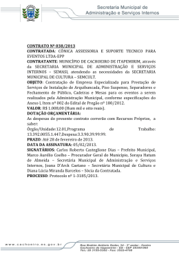 Nº 038/2013 - Prefeitura Municipal de Cachoeiro de Itapemirim