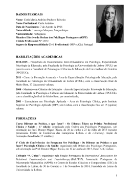 dados pessoais habilitações académicas formações