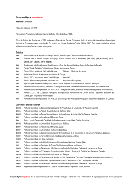 Gonçalo Byrne arquitecto Resumo Curricular Prémios