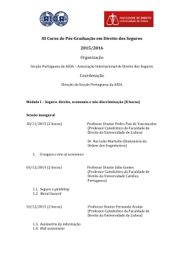 III Curso de P&oacute;s-Gradua&ccedil;&atilde;o em Direito dos Seguros 2015/2016