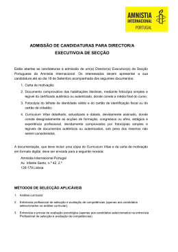Candidatura Director Executivo_Amnistia Internacional Portugal