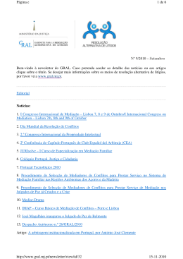 Nº 9/2010 – Setembro Bem-vindo à newsletter do GRAL. Caso